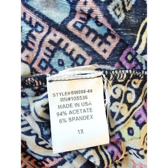 Travel Elements Multicolored Shirt Plus Size 1x Sleeveless Floral Tank - Picture 5 of 5